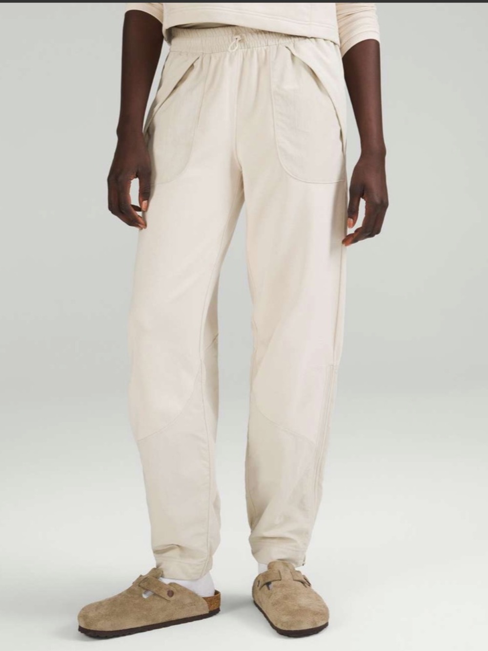 Lululemon Effortless Mid-Rise Pants in Natural Ivory Athleisure Minimalist